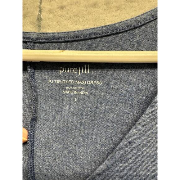 Purejill J.Jill Women Maxi Dress Cotton Knit V Neck Soft Boho  L Cottagecore - Picture 4 of 8